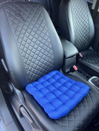 Подушка автомобильная на сиденье "АВТО-БИО" 40x40 / васильковая