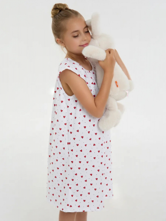 Детская сорочка "Луна" / Красные сердечки