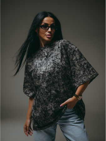 Женская футболка Ирбис / Черный, варенка