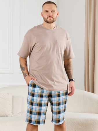 Шорты мужские Тор-2 / клетка бирюза