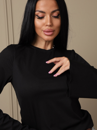 Женский лонгслив мод.2028/5 / Черный