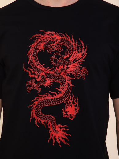 Мужская футболка Тату Дракона-4 2224 / Черный