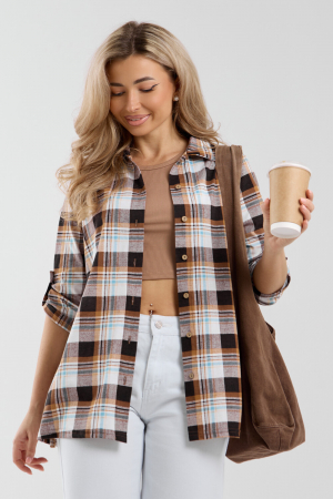 Женская рубашка 36988 / коричневый