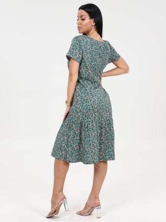 Женское платье М-996 / Цветок зеленый