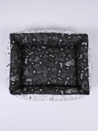 Лежанка для животных мелких пород арт. LDZ / Белый + черный