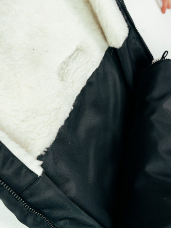 Детский конверт меховой на выписку / черный