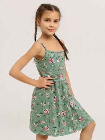Детский сарафан "Кокетка" / Светлый хаки арт. дк169сх