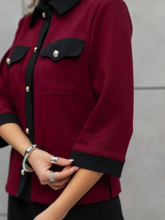 Женский жакет даблфейс / Бургунди
