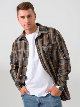 Мужская сорочка верхняя "Имидж" 2185-Ф / Коричневый