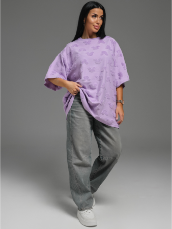 Женская футболка Ирбис / Махра, лиловый микки