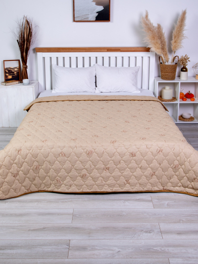 Одеяло-покрывало поплин овечья шерсть 300 гр/м2