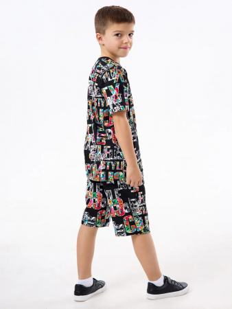 Детская пижама с шортами "Сорванец" / Город на черном