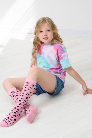 Детские гольфы Пантера (набор 2 пары) / розовый