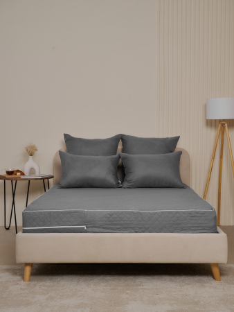 Чехол на матрац стеганный / Темно-серый