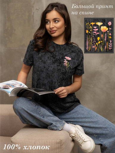 Женская футболка мод.2156/1 / Черный