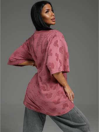 Женская футболка Ирбис / Махра, сухая роза микки