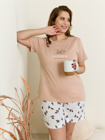 Женская пижама Рельеф-3 П-507 / бежевый