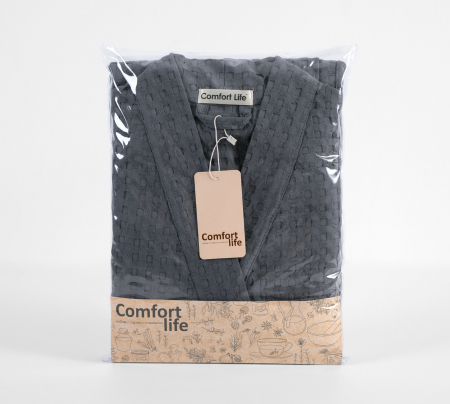 Халат вафельный Relax / серый