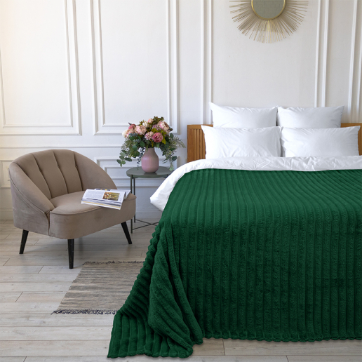 Покрывало Happy Family велсофт Волна г/к №94 изумрудный