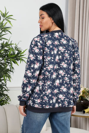 Женская толстовка Бомбер 750 / синий/роза