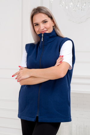 Жилет женский из футера / Темно-синий