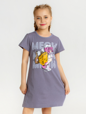Ночная сорочка детская "Мяу" Серый арт. дк296