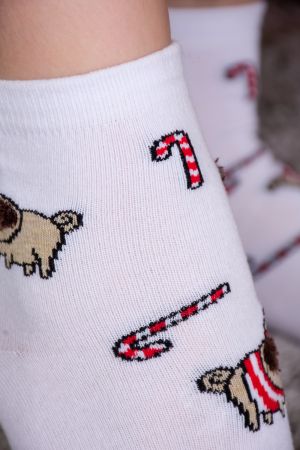 Женские носки  стандарт Символ дружбы (набор 3 пары) / белый, красный, серый