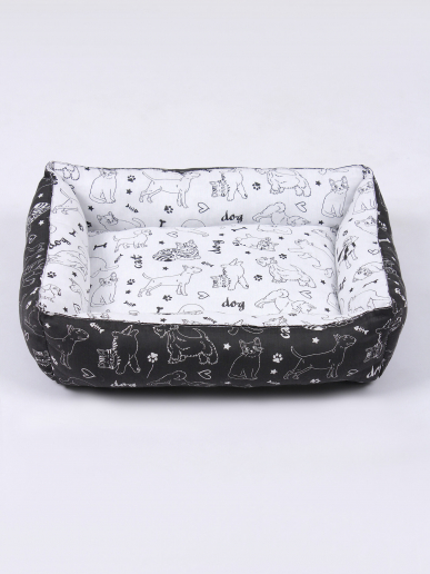 Лежанка для животных мелких пород арт. LDZ / Белый + черный