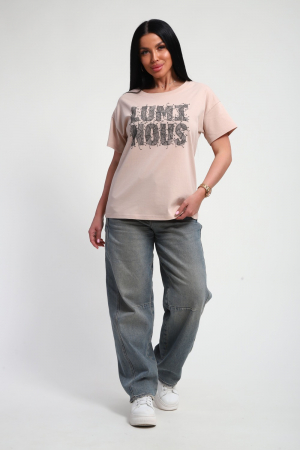 Женская футболка 85661 / бежевый