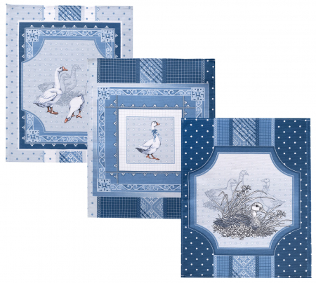 Полотенце вафельное кухонное / Гуси