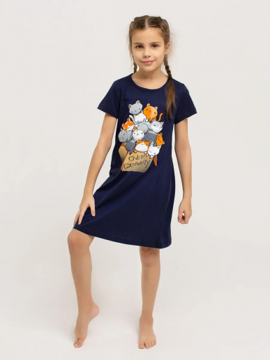 Детская сорочка "Коты в коробке" арт. дк309тс