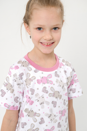 Ночная сорочка подростковая Ласка / зайчики розовый