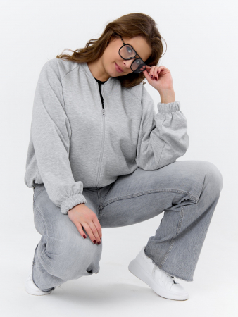 Женский бомбер Нео-1 БО-004 / серый меланж