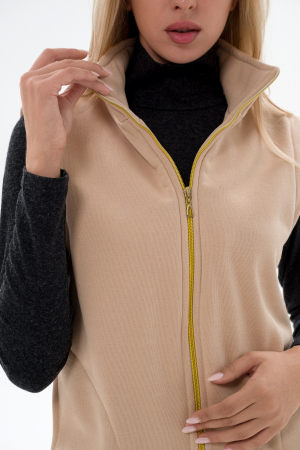 Жилет женский из футера / Латте макси