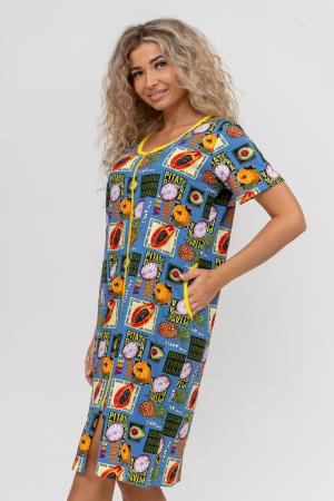 Женский халат 37007 / голубой