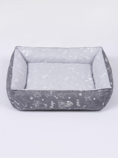 Лежанка для животных мелких пород арт. LDZ / Светло-серый + графит