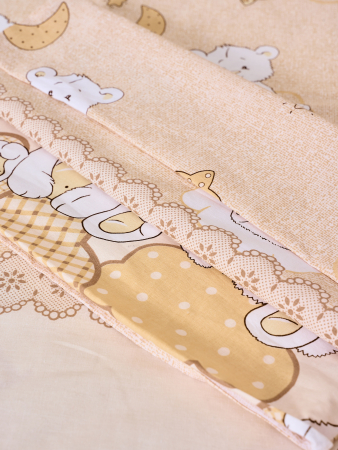 Детское постельное белье поплин с простыней на резинке / Медвежата