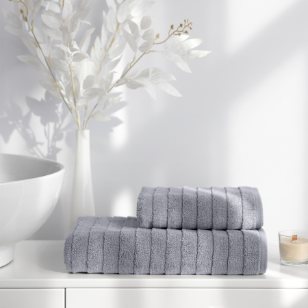 Махровое полотенце "Verossa" Steps texture / холодный серый