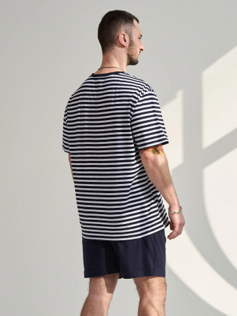 Мужской комплект "Полоса" (шорты) 2459-К / Синий