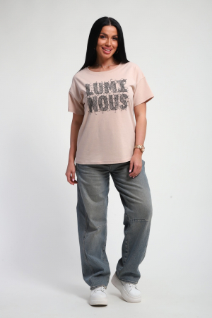 Женская футболка 85661 / бежевый