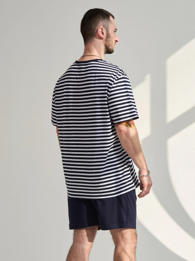 Мужской комплект "Полоса" (шорты) 2459-К / Синий
