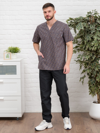 Рубашка медицинская мужская М-286-10589 Поплин