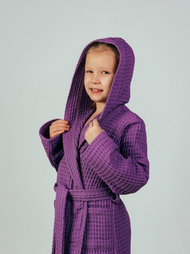 Детский вафельный халат "Комфорт" / сиреневый