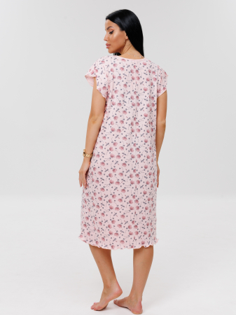 Женская сорочка Сор-71(К) / Розовый (красные цветы)