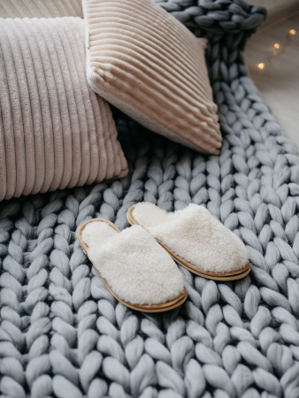 Тапки меховые / белые