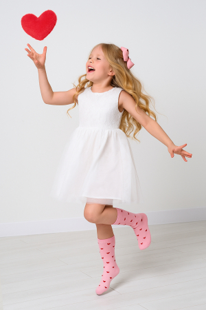 Детские гольфы Любимка (набор 2 пары) / экрю, розовый