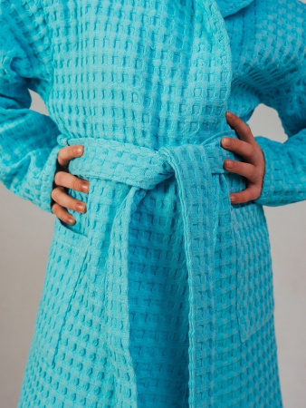 Детский вафельный халат "Комфорт" / голубой