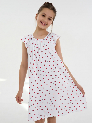 Детская сорочка "Луна" / Красные сердечки
