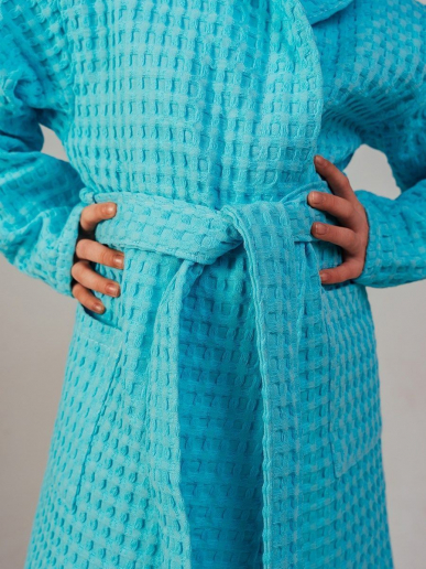 Детский вафельный халат "Комфорт" / голубой