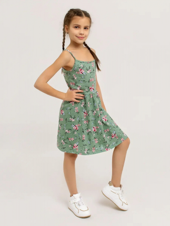 Детский сарафан "Кокетка" / Светлый хаки арт. дк169сх